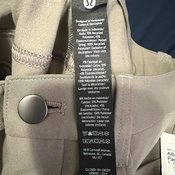 Lululemon ABC Slim Fit 5 Pkt Pant Sz 28 Warpstreme Warm Ash Gray